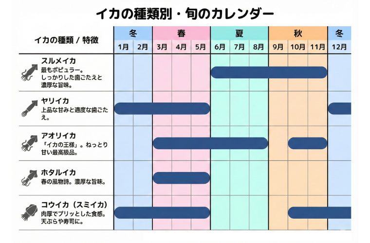 イカの旬カレンダー