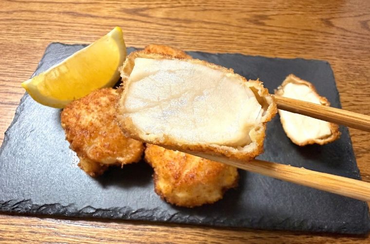 ほたてフライの断面