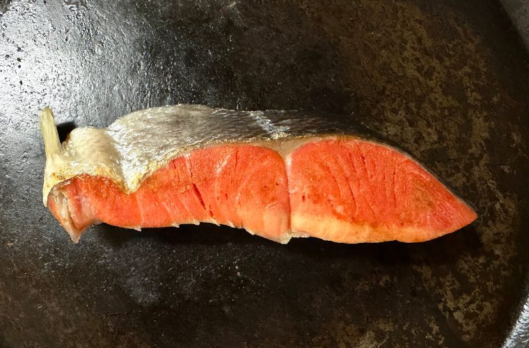 レンジ解凍後フライパンで焼く
