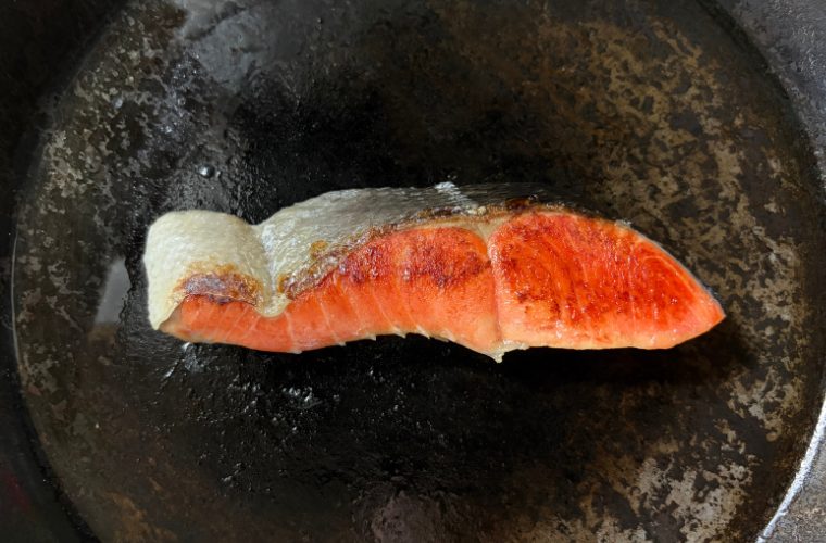 漬け込み液につけた鮭の焼き上がり