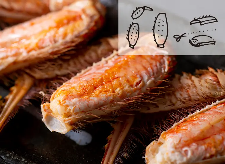 足の殻に切れ目を入れる