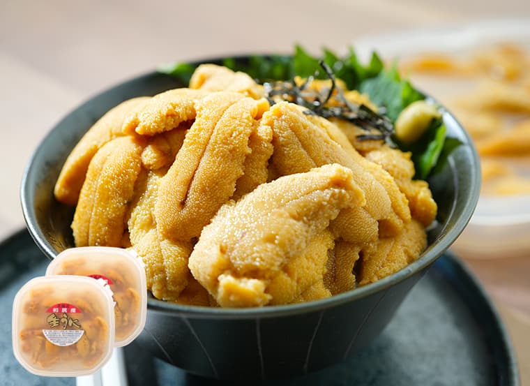 塩水生うに 90g×2（キタムラサキウニ・北海道利尻産）