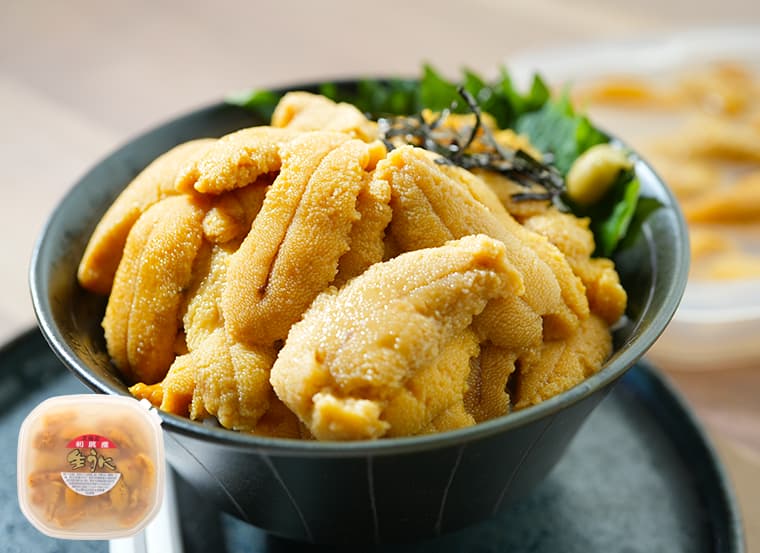 塩水生うに 90g×1（キタムラサキウニ・北海道利尻産）