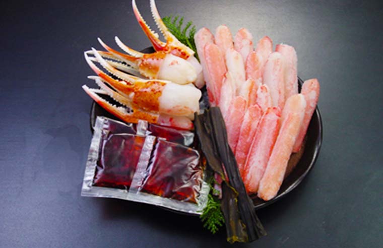 だし昆布、かにしゃぶたれ、ずわいがに脚肉、ずわいがに爪肉