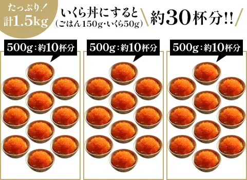業務用まとめ買い】いくら醤油漬 500g（250g×2）×3箱（鮭いくら