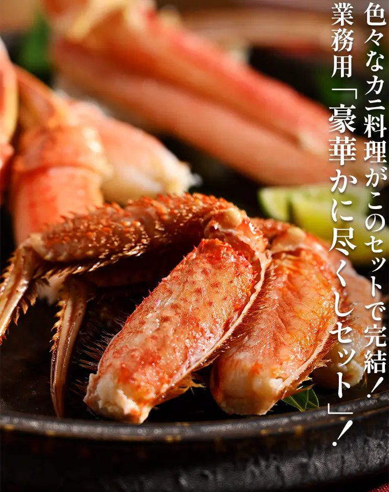 色々なカニ料理がこのセットで完結！業務用「豪華かに尽くしセット」！